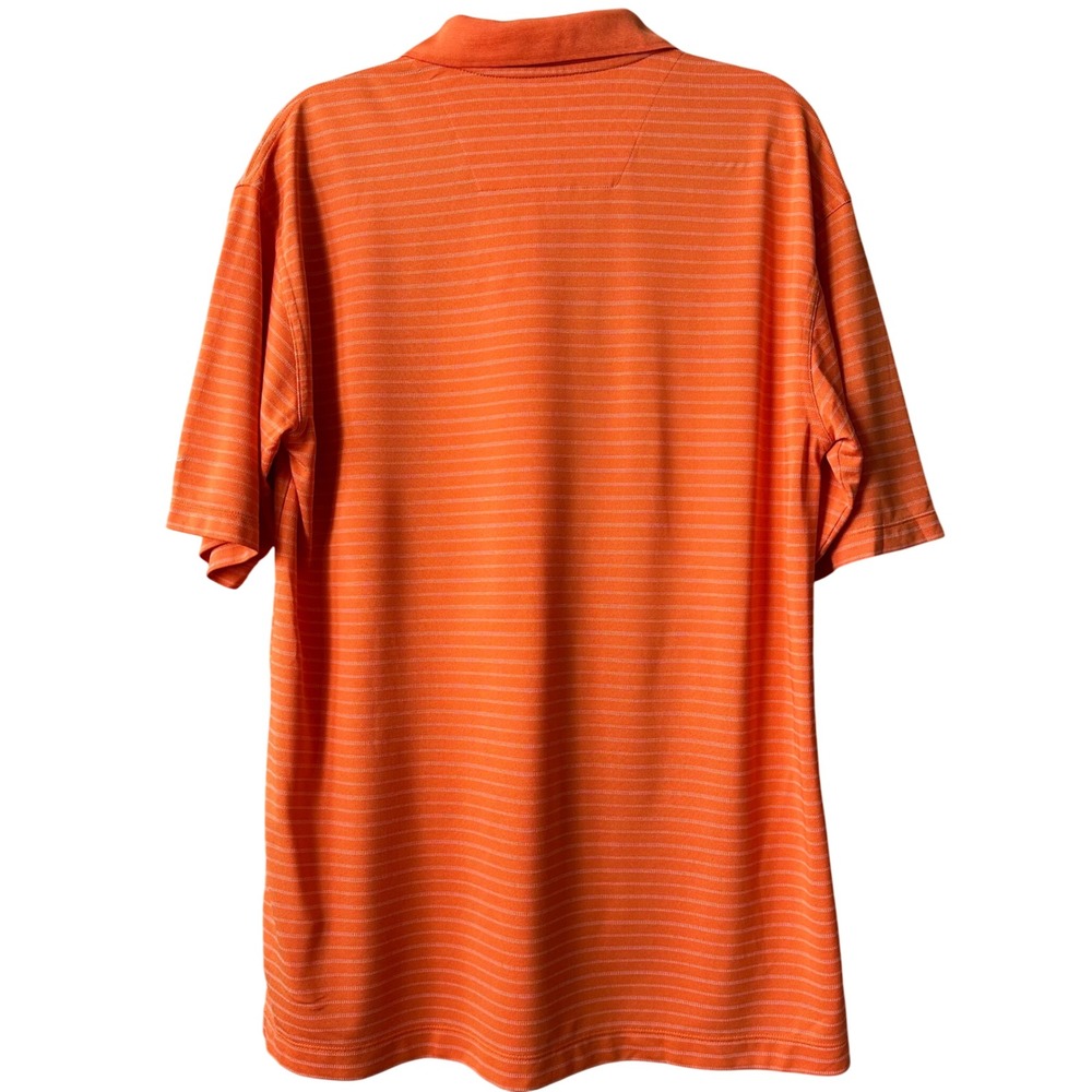 Nike Golf Polo Shirt‎ Striped FitDry Athletic Training Orange Large - Picture 3 of 5